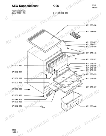 Схема №4 SAN1432-1TK с изображением Рамка для холодильной камеры Aeg 8996710724569